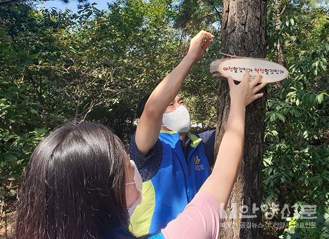 비산1동 걷기 좋은 비봉산 환경정화와 푯말 캠페인 전개