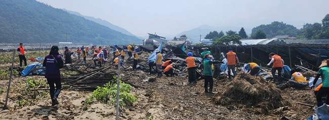 안양시, 자매결연 괴산군 수해복구 지원 구슬땀